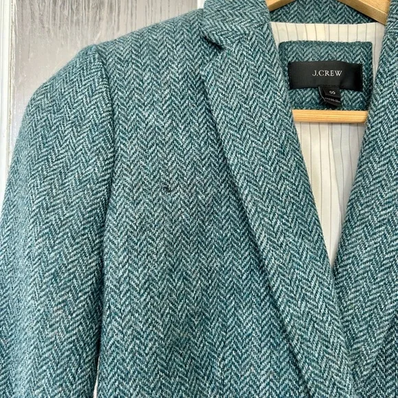 💚 J. Crew Teal Herringbone Blazer - Picture 8 of 11